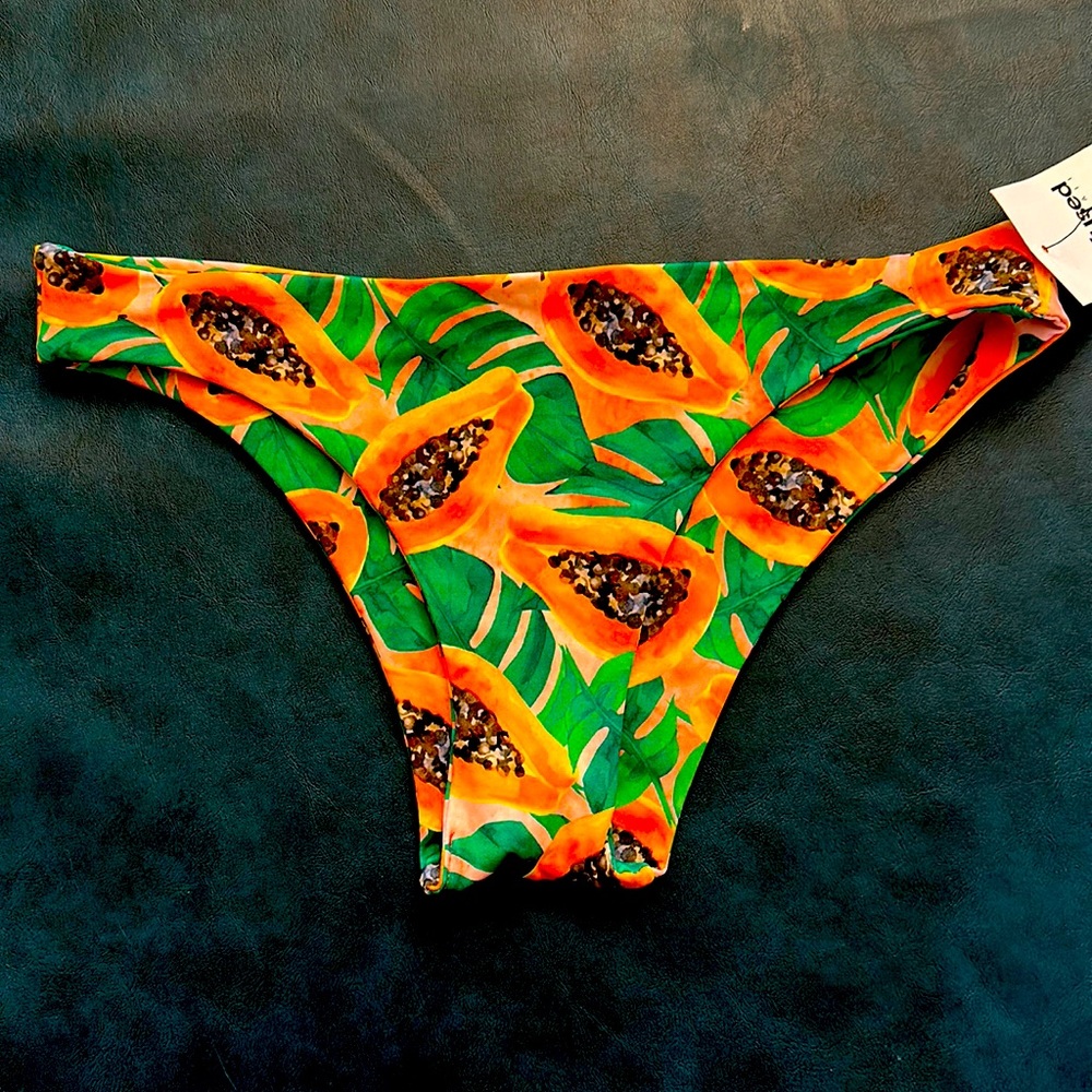 Papaya print cheeky bikini bottom super fun